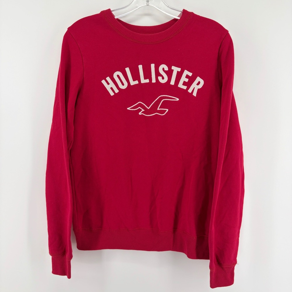 Hollister Sweatshirt Womens Small Y2K Patch Graphic Logo Crewneck Casual Cozy